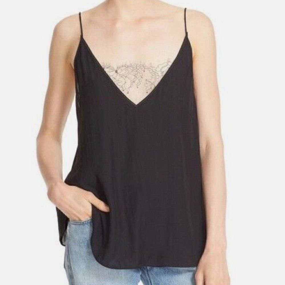 Free People Intimately Black Lace Sleeveless Camisole Top in Size XS